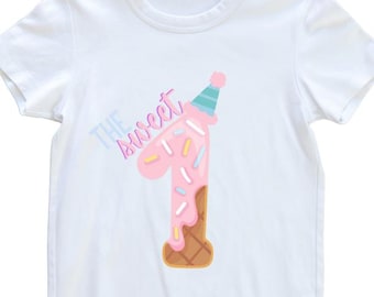 Camiseta de primer cumpleaños con diseño de dona, diseño "Dulce Uno" (Descarga digital)