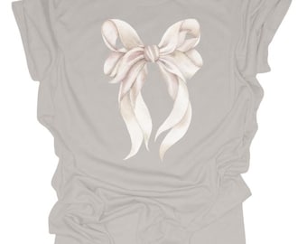 Lazo coqueto color crema marfil / PNG digital / Diseño para camiseta, Pastel