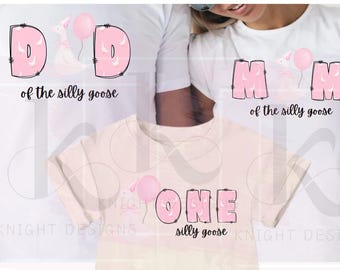 Un ganso tonto, niña, primer cumpleaños, descarga digital, DTF, camiseta, mamá, papá