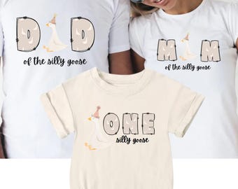 Un ganso tonto, primer cumpleaños, descarga digital, DTF, camiseta, mamá, papá