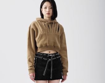 Black Denim Mini Skirt Schoolgirl Chic Casual Skirt - S/M Sizes