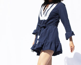 cotton summer bohemian mini dress