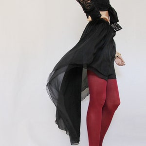 Women Midi Skirt black sheer skirt with elastic waists Y2k Fairycore Streetwear skirt maxi long
