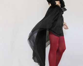 Women Midi Skirt black sheer skirt with elastic waists Y2k Fairycore Streetwear skirt maxi long