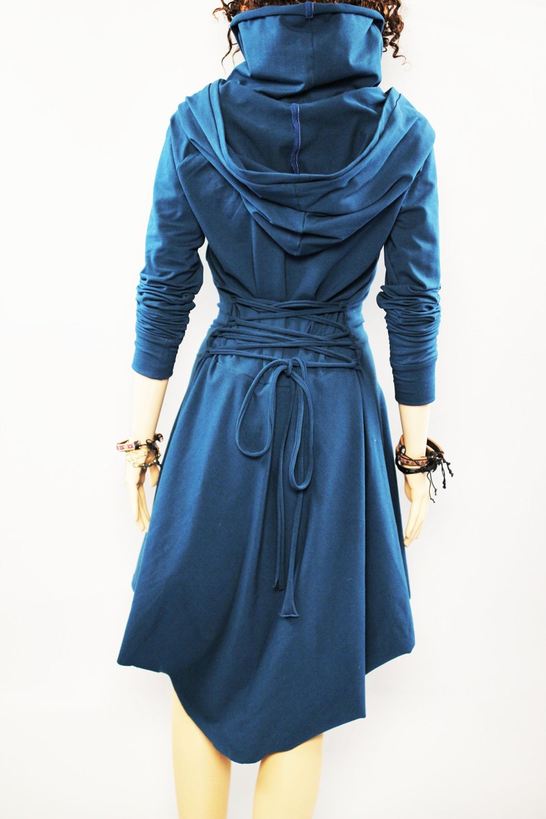 Hoodie casual Dress, Women cowl neck Dress image 6
