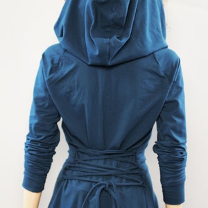 Hoodie casual Dress, Women cowl neck Dress image 7