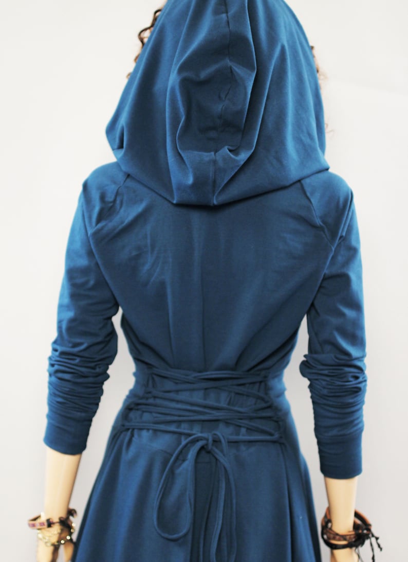 Hoodie casual Dress, Women cowl neck Dress image 7