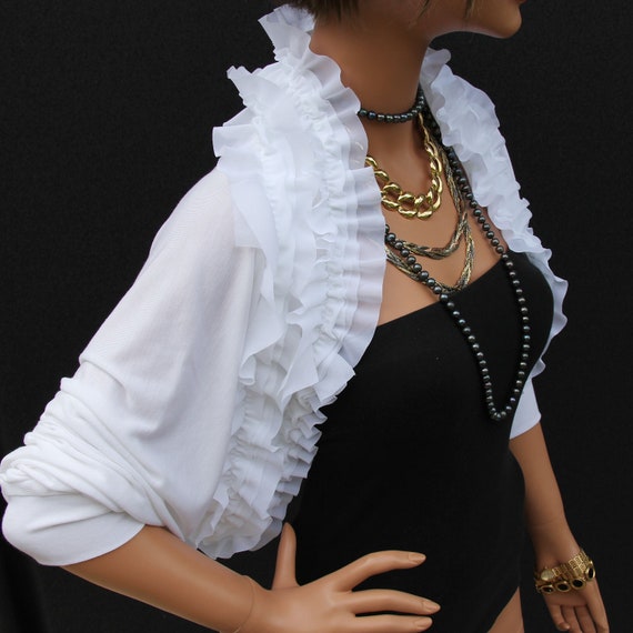 White Bridal Bolero Shrug | Elegant Wedding Jacket Cardigan | Bridal Accessories | Chic Boleros for Your Special Day