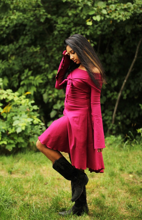 off the shoulder ruffle dress