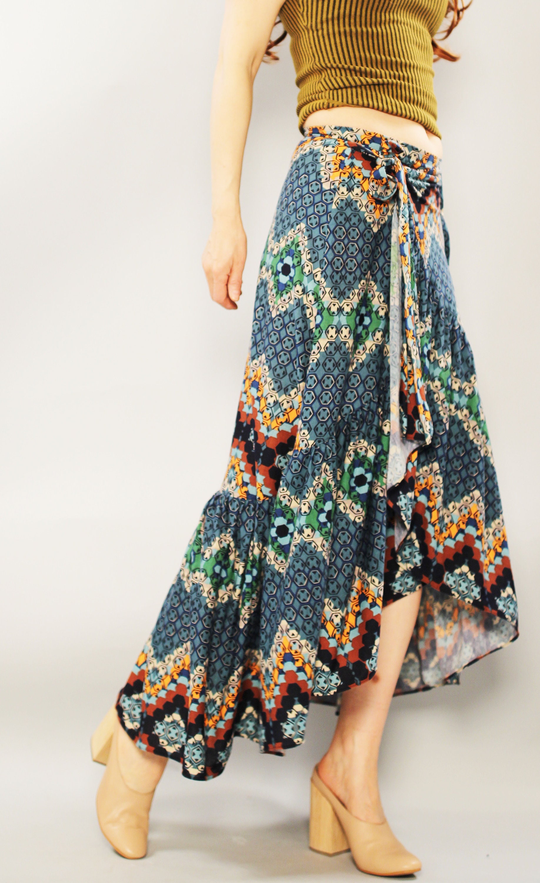 Gypsy skirt , Boho skirt , midi skirt , maxi skirt , long skirt