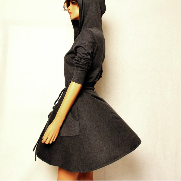 Dress / Hoodie Dress / Grey Hoodie Dress / Hoodie Dress Women / Women Dress / Prom / Evening / Party / Day