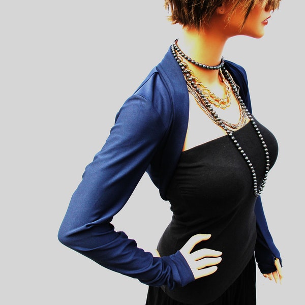 Navy Shrug Long Sleeves w/thumb Holes M