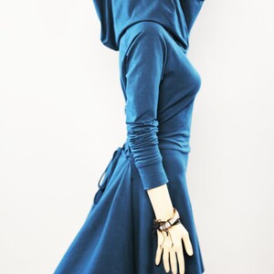 Hoodie casual Dress, Women cowl neck Dress image 8