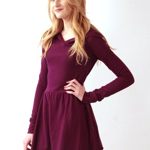 Dress / Hoodie Dress / Hooded Dress / Brown Hoodie Dress / Party Dress / Long Sleeve Dress / Women Dress image 5