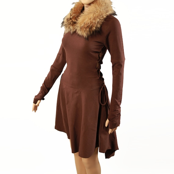 Cotton Off Shoulder Dress With Thumb Hole festival gypsy pixie