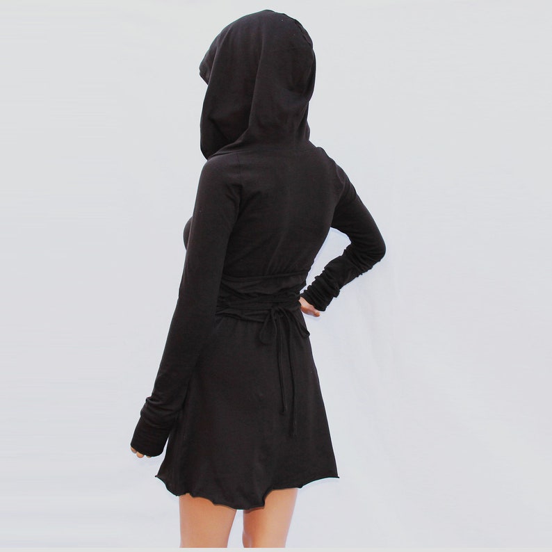 Dress / Hoodie Dress / Hooded Dress / Brown Hoodie Dress / Party Dress / Long Sleeve Dress / Women Dress image 3