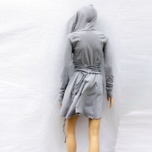 Cowl Neck Hooded dress//Women dress//Women shirt dress// Long sleeve dress HD-GY-B image 5