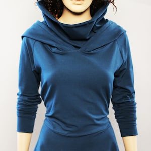 Hoodie casual Dress, Women cowl neck Dress image 5