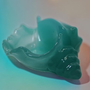 Light Teal Opaque Conch Trinket Shell