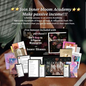 Inner Bloom Lifetime Wealth & Wellbeing Academy with Master Resell Rights. 2 FREE bonuses! DFY digital marketing guide MRR passive income