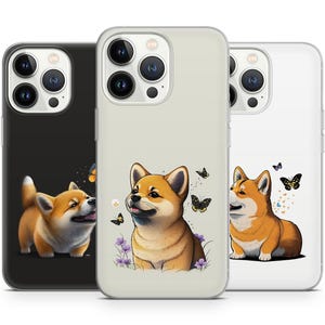 Cute Shiba Inu Dog with Coin Phone Covers For Iphone 16 15 14 13 12 Pro Max, Samsung s24 23 22 21 Plus, Google Pixel  9 8 7 6 pro
