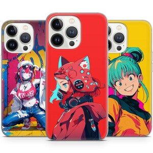 Anime Inspired Girl Phone Cases For Iphone 16 15 14 13 12 Pro Max, Fits Samsung 24 23 22 Plus, fits Google Pixel  9 8 7 6 pro