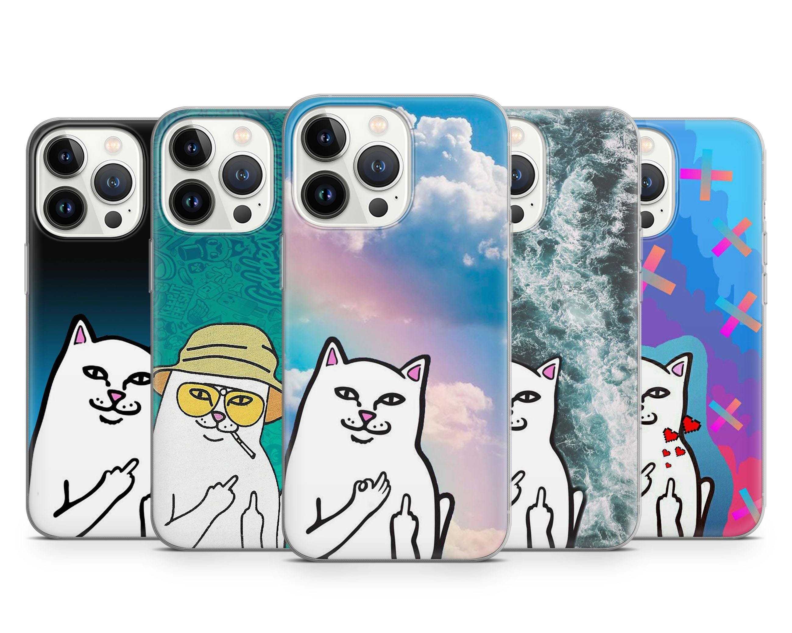 Lustiges Katzen-Handycover: Mittelfinger-Motiv Für IPhone 14 Pro – Sarkastisch, Frech, Einzigartiges Geschenk