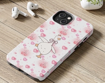 Gans Handyhülle, Rosa Kirschherz Muster, Kawaii