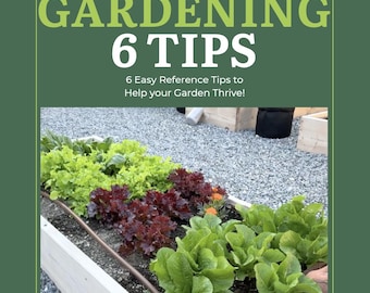 May include: Image of a gardening guide with the text "Gardening 6 Tips" and "U Can Build This" logo. The image shows a raised garden bed with various types of lettuce. The text "Handyman Dan" is at the bottom.