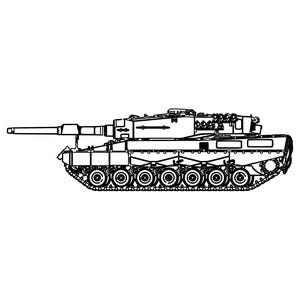 Archivo SVG DXF del tanque de batalla principal Leopard 2A4 | Archivo de grabado láser | Archivo CNC | Archivo de corte láser | Archivo vectorial de vehículo militar | Descarga instantánea