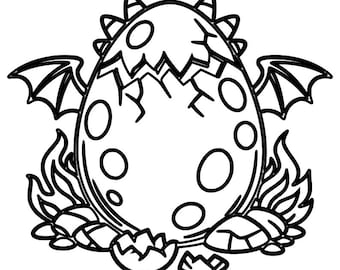 Dragon Egg Line Art SVG DXF | Fantasy Dragon Egg Laser Cut File | Cute Dragon Egg CNC Vector | Laser engraving design