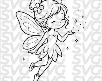 Fairy SVG DXF File | Laser Engraving File | CNC File | Laser Cut File | Vector File | Instant Download