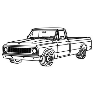 Classic 1970s Pickup Truck SVG DXF | Laser Cut File | CNC Vector | Laser Engraving File | Glowforge Cricut