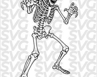 Skeleton SVG Halloween, Spooky Skeleton DXF, Human Skeleton, Halloween Laser Cut File, CNC Engraving, Cricut Cut File