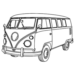 Classic Van 1960s SVG DXF File | Laser Engraving File | CNC File | Vintage Van Vector File | Laser Cut File | Instant Download