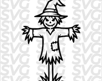 Scarecrow SVG Halloween, Spooky Scarecrow DXF, Creepy Halloween Decor, Laser Cut File, CNC Engraving, Cricut Cut File