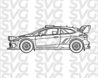 Rally Car SVG DXF File | Rally Car Line Art | Motorsport Vehicle | Racing Sport | Laser CNC File