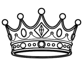 Royal Crown Line Art SVG DXF | King Queen Crown Laser Cut File | Royal Symbol CNC Vector | Laser engraving design