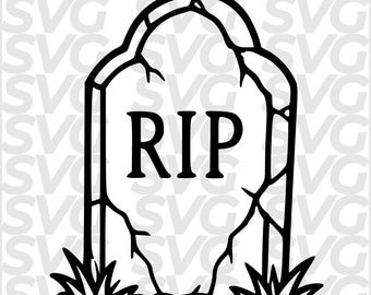 Gravestone SVG Halloween, RlP Tombstone DXF, Spooky Graveyard, Halloween Laser Cut File, CNC Engraving, Cricut Cut File