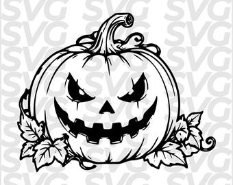 Pumpkin SVG Halloween, Jack O Lantern DXF, Scary Pumpkin, Halloween Laser Cut File, CNC Engraving, Cricut Cut File