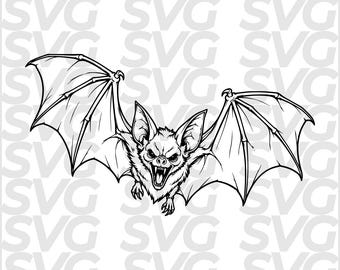 Bat SVG Halloween, Bat SVG, Spooky Bat DXF, Halloween Laser Cut File, Bat Silhouette, Laser Engraving
