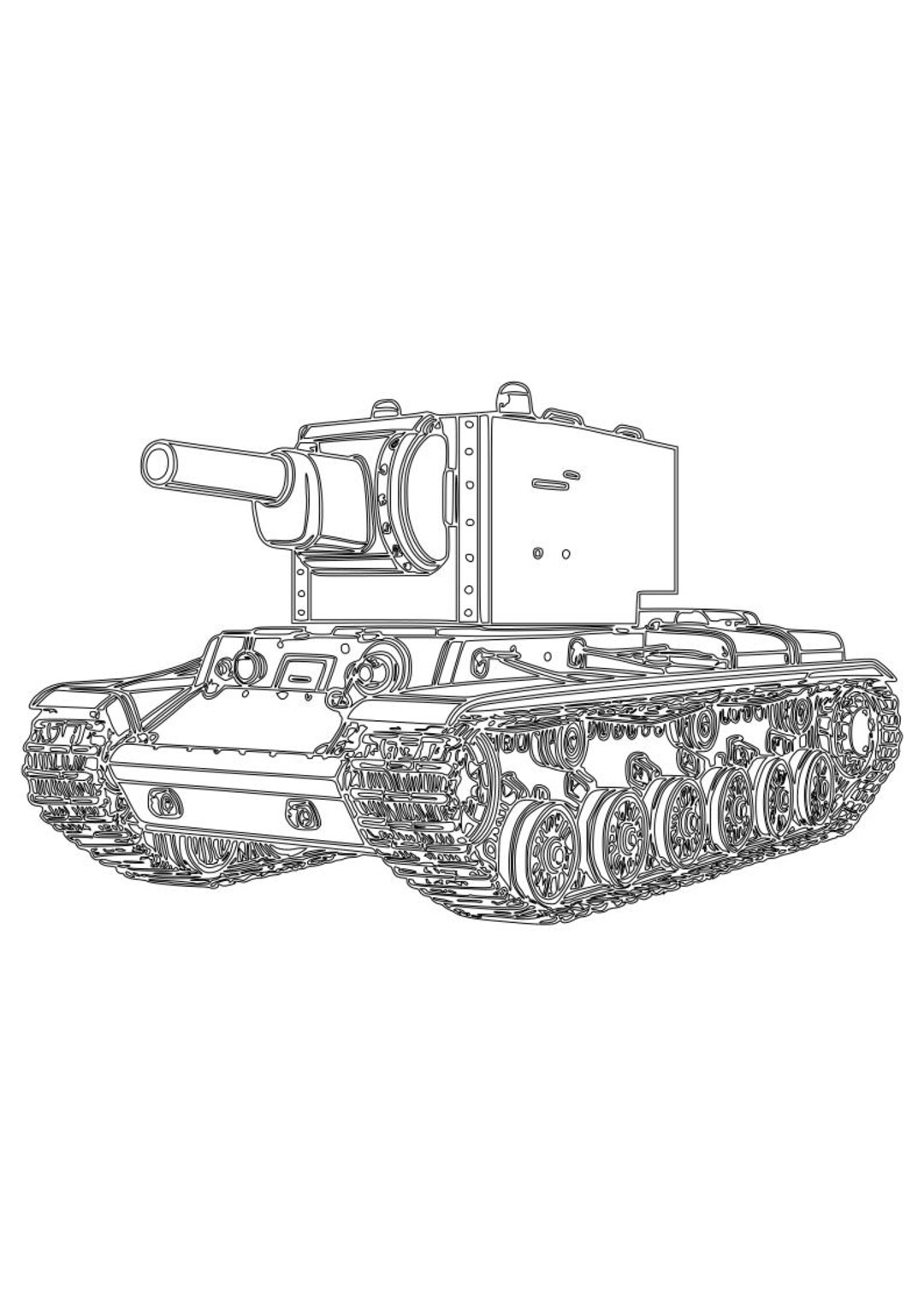 KV-2 Tank SVG DXF File | Laser Engraving File | CNC File | Laser Cut ...