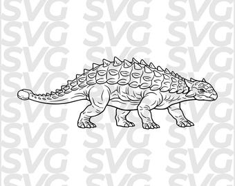 Ankylosaurus SVG DXF file | Dinosaur line art | Armored dinosaur | Laser engraving file | Laser cut CNC file