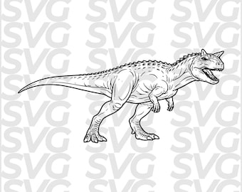 Carnotaurus SVG DXF file | Dinosaur line art | Horned dinosaur | Laser engraving file | Laser cut CNC file
