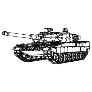 Leopard 2A6 Tank SVG DXF File | Laser Engraving File | CNC File | Laser Cut File | Military Vehicle Vector File | Instant Download
