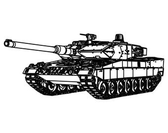 Leopard 2A6 Tank SVG DXF File | Laser Engraving File | CNC File | Laser Cut File | Military Vehicle Vector File | Instant Download