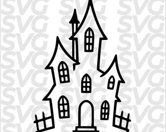 Haunted House SVG Halloween, Spooky Mansion DXF, Haunted Mansion Laser Cut File, Horror House, CNC Engraving, Cricut Cut File