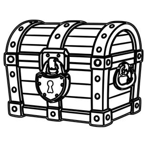 Treasure Chest Line Art SVG DXF | Pirate Treasure Chest Laser Cut File | Vintage Treasure Box CNC Vector | Laser Engraving Design