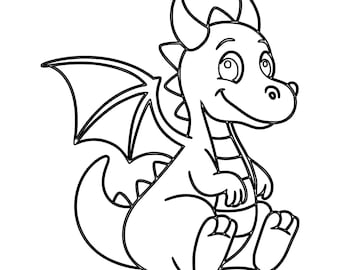 Cute Dragon SVG DXF File | Laser Engraving File | CNC File | Laser Cut File | Vector File | Instant Download