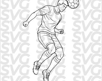 Football SVG DXF file | Soccer player line art | Football player shooting | Team sport engraving | Laser CNC file